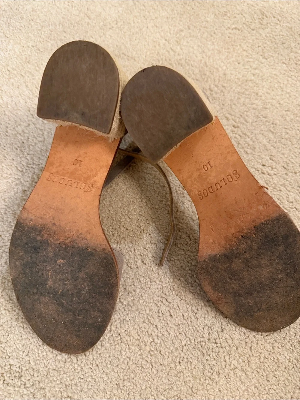 Soludos Suede Ankle-Strap Block Heel Sandals in Taupe size 10
